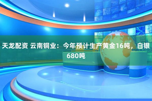 天龙配资 云南铜业：今年预计生产黄金16吨，白银680吨